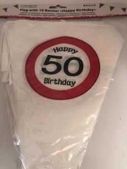 Flagbanner Happy Birthday 50