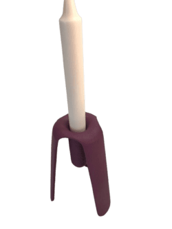 Lysestage, metal, lilla