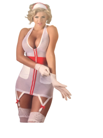 Sygeplejerske Uniform Med Strømpeholder fra Cottelli