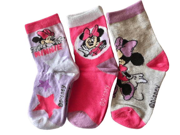 DISNEY MINNIE STRØMPER, 3 PAR