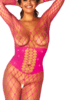 Pink Net Catsuit med Korset Look