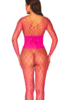 Pink Net Catsuit med Korset Look
