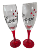 Champagne glas med hjerter