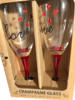 Champagne glas med hjerter