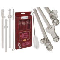 Penis sugerør i glas med rensebørste